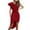 Wine, variant on Women's Summer One Shoulder Formal Dresses Sleeveless Ruched Bodycon Wedding Guest Slit Flap Split Dress Wine L, US Size: 8