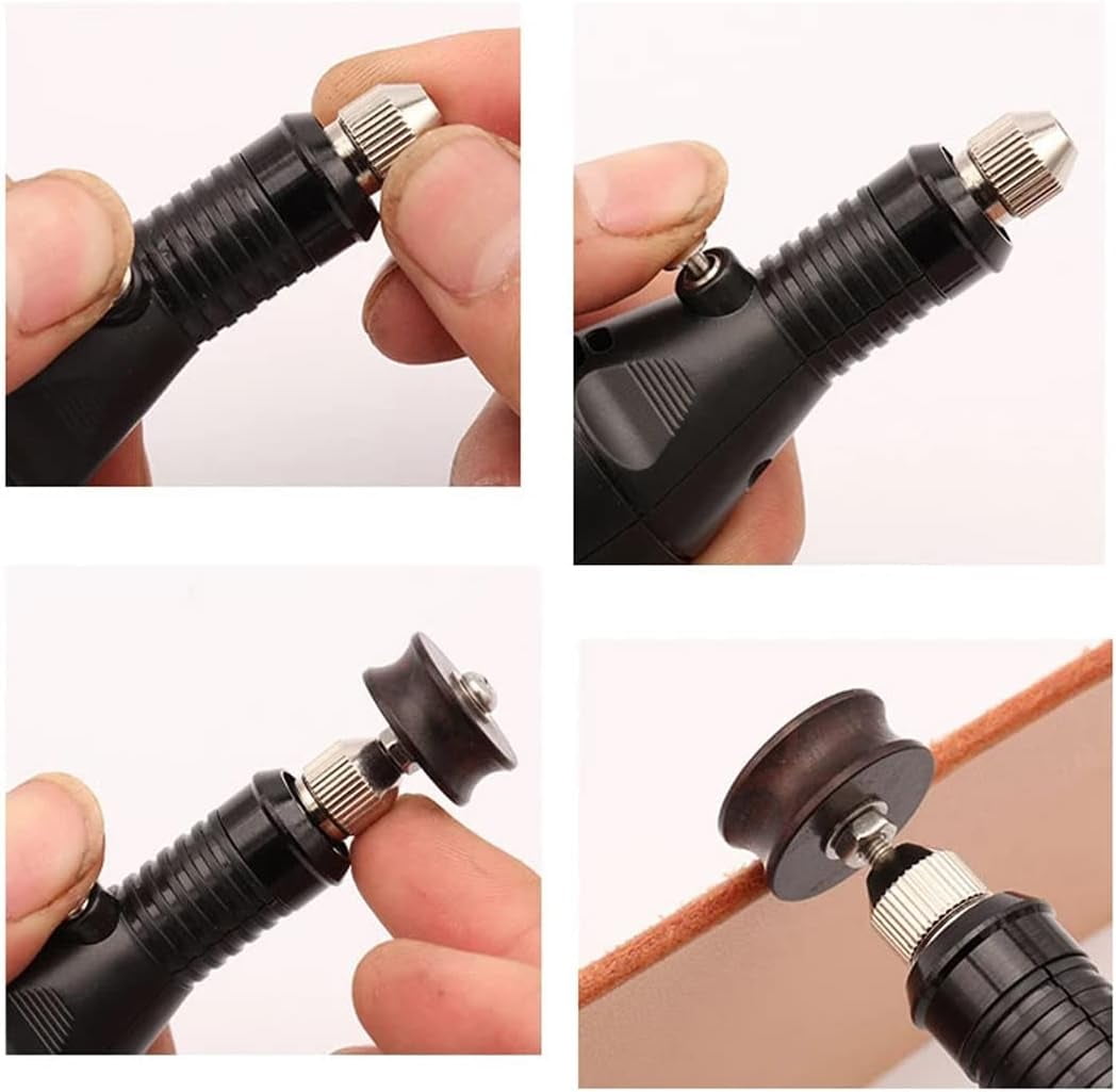 ABPETE Leather Burnisher Bits 10-Pack for Rotary Tools Pointed Tip and Multi Grooved Burnishing Tips Leather Edge Burnisher