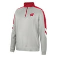 thumbnail image 2 of Men's Colosseum Gray/Red Wisconsin Badgers Bushwood Fleece Quarter-Zip Jacket, 2 of 3