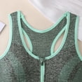 thumbnail image 5 of Xdegoge Women's Racerback Sports Bra with Front Zipper Closure, Breathable Mesh Panel & Marled Texture Fabric, Wireless Padded Support High Stretch Underwear for Sports, 5 of 5