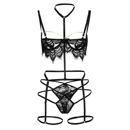 Gunia Women s Lingerie Wedding Lace Seductive Flirty Corset Underwear Nightwear for Party Date Night