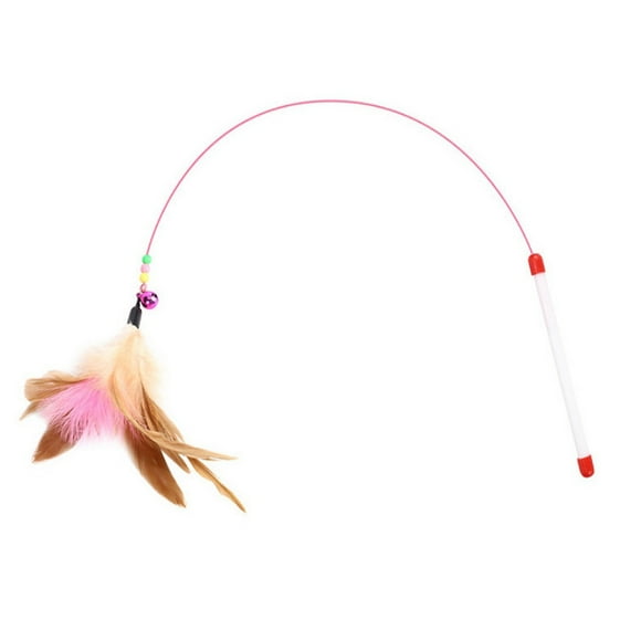 Cat Feather Dangler Wand Teaser Rod Play Pet Game Toys Breeder Accessories Dog