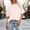 Pink, variant on Women's Spring Summer Clothing Plus Size T Shirts Loose Round Neck Short Sleeve Shirts Fashion Patchwork Color Base Layer Blouses Pullover