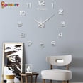 thumbnail image 2 of Spencer Frameless Wall Clock, Large Modern 3D Mirror Wall Clock Mute DIY Wall Stickers For Living Room Bedroom Home Decoration "Silver", 2 of 8