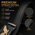 thumbnail image 3 of TRISJEM Men's Eagle Ratchet Belt with Automatic Buckle, 1.38" Composite Leather Dress Belt, Adjustable Cut-to-Fit Big and Tall Belt for Jeans and Pants, Black or Brown, Waist 33"-61", 3 of 8