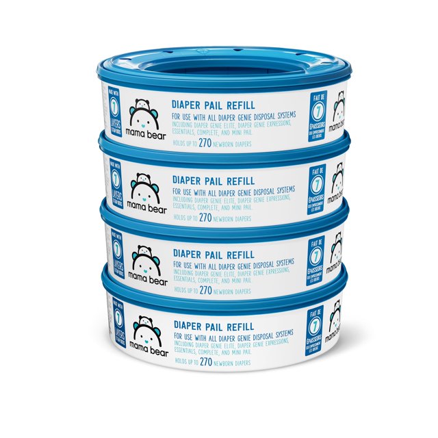 Recargas para Cubo de Pañales Mama Bear para Diaper Genie, Sin Aroma 1080