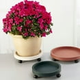 thumbnail image 3 of Removable Flower Pot Tray Universal Wheels Round Plastic Tray Flower Pot Rack Plant Stand, 3 of 9