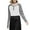 Grey, variant on yunLCZ Casual Tops Discounted Imitation Cotton Casual Contrast V Neck Rappers And Three Quarter Sleeve T Shirt Everyday wear simple women's T-shirts