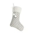 thumbnail image 2 of Anhility Large Size Christmas Stockings with Pom Poms, 18 Inches Cable Knitted Stocking Gifts & Decorations for Family Holiday Xmas Party, Silver, 2 of 6