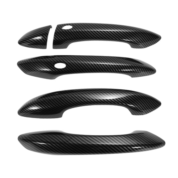 Exterior Door Handle Cover Trim Front Left Front Right Rear Left Rear Right Door Handle Cover for Hyundai Tucson 2022-2024 Carbon Fiber Black ABS 1Set