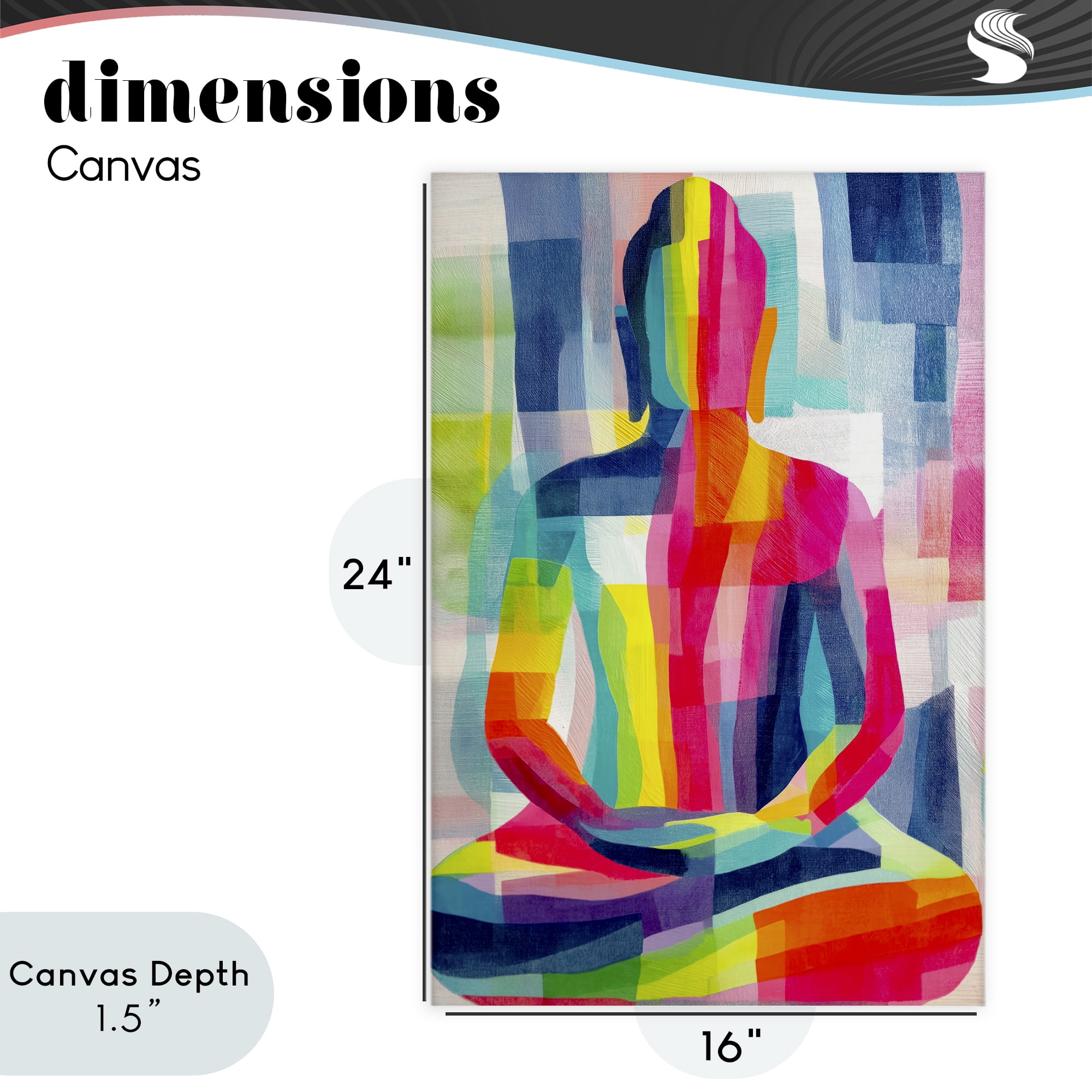 Geometric Buddha In Spectrum Canvas Art, 16 x 24, By Chromatic Storm Studio