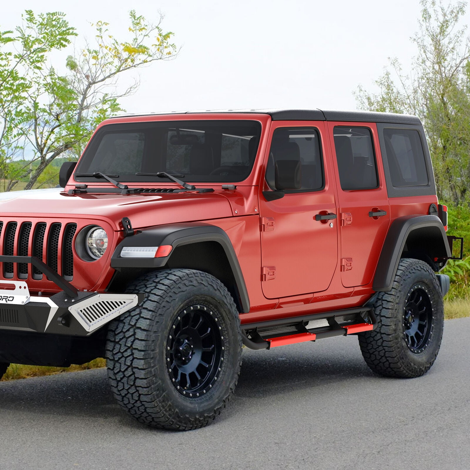 RVNI Running Boards for 2018-2023 2024 Jeep Wrangler JL 4 Door Side Steps Nerf Bars 6 inch