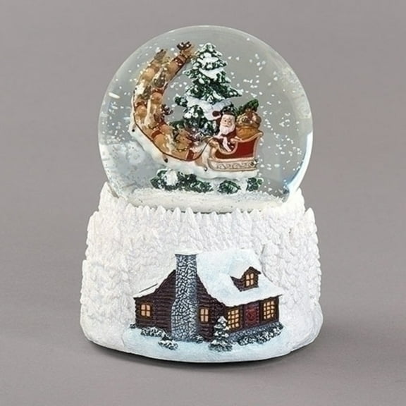 Roman 5.75" LED Lighted Musical Santa Dome Christmas Snow Globe