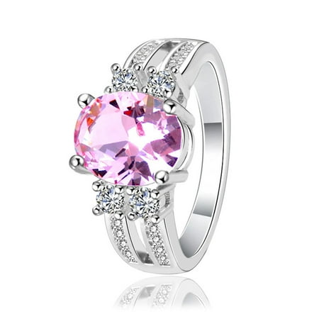 AkoaDa Best-selling European and American four-claw Gemstone Ring female fashion double-deck wedding ring diamond ring copper