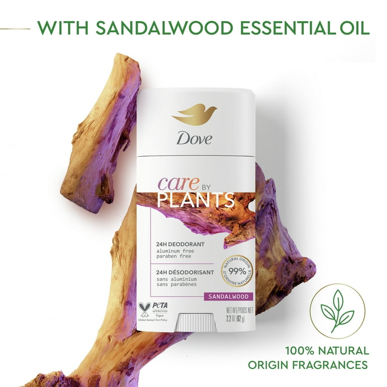 Dove Care by Plants Sandalwood 24H Deodorant 2.6 oz - Walmart.com