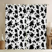 Castle Fairy Black White Cow Print Curtains Pack of 2 (42x84 Each) for Teens Boys Girls,Farmhouse Animal Curtains Blackout,Vintage Aesthetic Bedroom Curtains,Microfiber Bedroom Decor