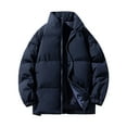 thumbnail image 2 of Lenago Quilted Jackets For Men With High Collar No Hoods Winter Parka Jackets Fleece Lining Thermal Winter Fashion Outerwear Comfortable Cozy Outerwear Thicken Puffer Jackets, 2 of 3