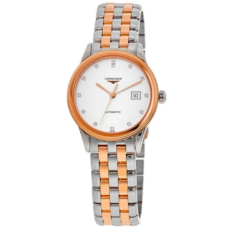 Longines Flagship Automatic 30mm White Diamond Dial Two Tone Women's Watch L4.374.3.99.7