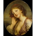 thumbnail image 2 of Jean-Baptiste Greuze 15x18 Gold Ornate Wood Frame and Double Matted Museum Art Print Titled - The Listening Woman (1780s), 2 of 4