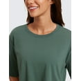 thumbnail image 5 of CRZ YOGA Pima Cotton Loose Crop T-Shirts for Women Workout Yoga Casual Athletic Short Sleeve Shirts Tops, 5 of 7