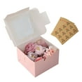 thumbnail image 4 of 50pcs Cookie Boxes, 4x4x2.5in Pink Bakery Boxes with Window, Mini Cake Boxes, Dessert, Pastry, Small Treat Boxes, 4 of 7