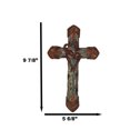 thumbnail image 4 of 2 Intertwined Hearts Valentine Floral Scrollwork Turquoise Beads Wall Cross, 4 of 10