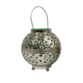 thumbnail image 2 of Kaemingk 8" Tropicalia Silver and Green Cut-Out Floral Votive Candle Holder, 2 of 2