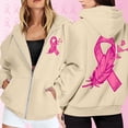 thumbnail image 2 of Shadoumai Womens Zip Up Hoodie Cancer Awareness Pullover Long Sleeve Casual Athletic Sweatshirt With Pocket Drawstring Fall Winter Jackets, 2 of 6