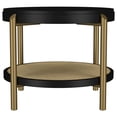 thumbnail image 4 of Arini Ensemble de 3 Pcs Table Basse Ronde et Bout de Canapé Noir, 4 of 14