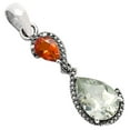 thumbnail image 3 of Prasiolite (Green Amethyst) & Mandarin Citrine 925 Silver Pendant Jewelry DGP1007_H P-1116, 3 of 7