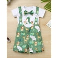 thumbnail image 2 of FYMNSI Toddler Boys Clothes Animal Print Romper Suspenders Shorts Set Baby Boy 2 Piece Outfit 12-18 Months, 2 of 7