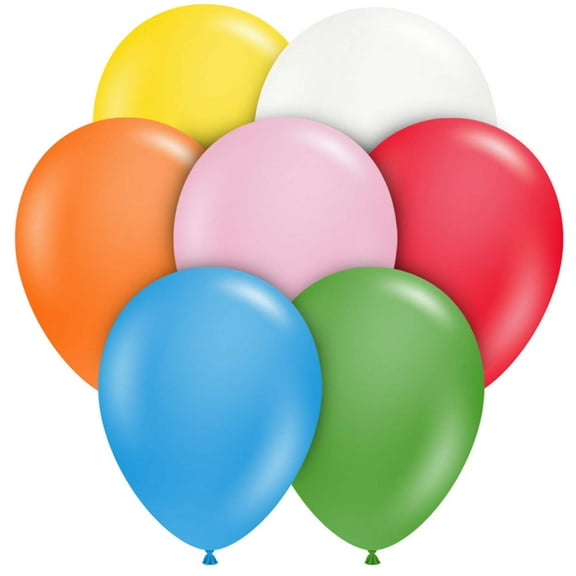 11 inch Tuftex Standard Assortment With White Latex Balloons (100 Pack) - Party Supplies Decorations