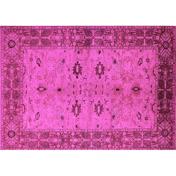Ahgly Company Indoor Rectangle Oriental Pink Traditional Area Rugs, 2' x 5'
