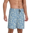 thumbnail image 2 of Wukai Floral Retro Style Men’s Short Pajama Pants With Pockets Soft Sleep Pj Shorts for Men-4X-Large, 2 of 6