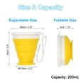 thumbnail image 2 of Uxcell Collapsible Cup, 2 Pack 200mL Travel Folding Cup for Camping, Yellow, 2 of 6