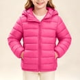 thumbnail image 2 of RYRJJ Kids Girl Boy Winter Hooded Puffer Jackets Lightweight Full Zip Warm Quilted Coats Long Sleeve Padded Outerwear with Pockets, 2 of 9