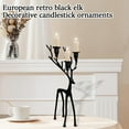 thumbnail image 5 of Christmas Decorations - Black Reindeer Candle Holder, Vintage Candlestick Holder, Metal Holder Candles Stand for 3/4 inch Taper Pillar Candles, Table Centerpieces, Ideas for Mantel Living Room Party, 5 of 5