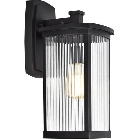CHLOE Evie Transitionnel 1 Lumière Texturé Noir Applique Murale d'Extérieur Hauteur 17 Pouces