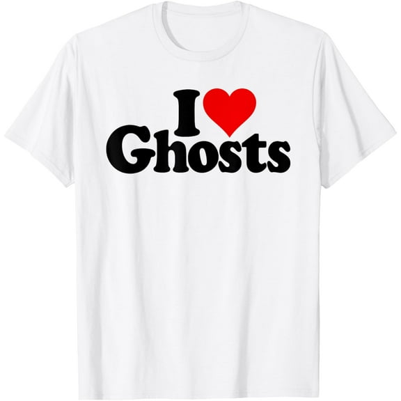 I LOVE HEART GHOSTS T-ShirtMen's and women's pure cotton short-sleeved shirts