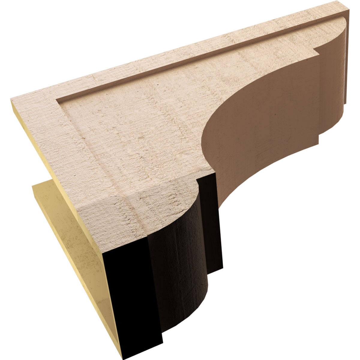 12"W x 36"D x 24"H Classic Bryant Rough Cedar Woodgrain TimberThane Corbel, Primed Tan