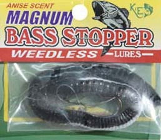 K&E Tackle Bass Stopper Magnum Rigged Worm 6" 3-Hook - Black/White Stripe