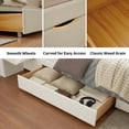 thumbnail image 4 of Queen Upholstered Platform Bed with Two Large Storage Drwers, Strong Wooden Slats, Metal Support, Heavy Duty Mattress Foundation, No Box Spring Needed, Noise-Free, Easy Assembly,Cream, 4 of 10