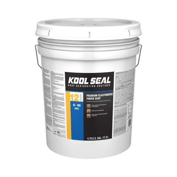 Kool Seal KS0063900-20 Elastomeric Roof Coating, 4.75 gal, Pail, White
