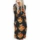 thumbnail image 2 of Vestido Largo A Media Pierna Cuello Redondo Moda Elegante Manga Larga Bolsillo Estampado Vestido Suelto Tipo 14 M, 2 of 6