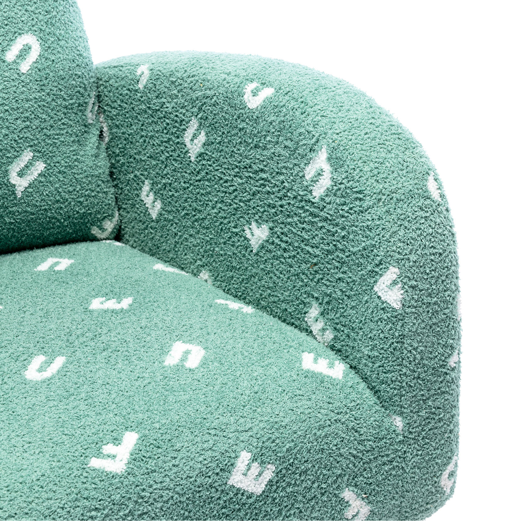 39.00 in Tall Green Boucle Rocking Chair | Appropriate for Quiet Moments in Nursery | Quick and Easy to Assemble