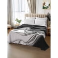 thumbnail image 2 of Twin XL Flat Sheet 66"x102", Black Grey Ombre Soft Lightweight Bedding Flat Sheets Only, Abstract Modern Geometric Moire Art Brushed Microfiber Top Bed Sheet, Breathable StainResistant Bedsheets, 2 of 9