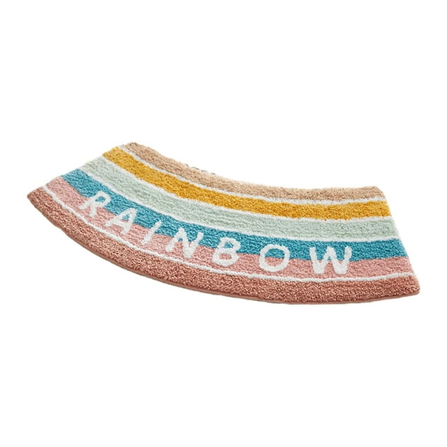 Alfombra de baño para ducha, antideslizante, con forma de abanico, gruesa, absorbente de agua y suave. Multicolor