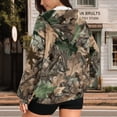 thumbnail image 3 of Uorisanigo Hunting Camo Forest Hoodie for Women Size XS Fashion Long Sleeve Zipper Hoodies for Women Polyester Drop Shoulder Oversized Fall Winter Outfits Clothes, 3 of 7