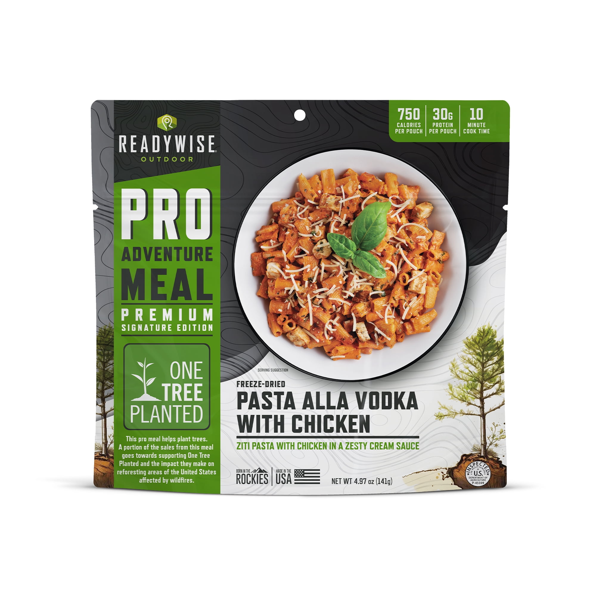 (6 pack) Readywise Outdoor Pro Adventure Meal Pasta Alla Vodka With Chicken, Frz-Dried, 2 Svgs/Pch