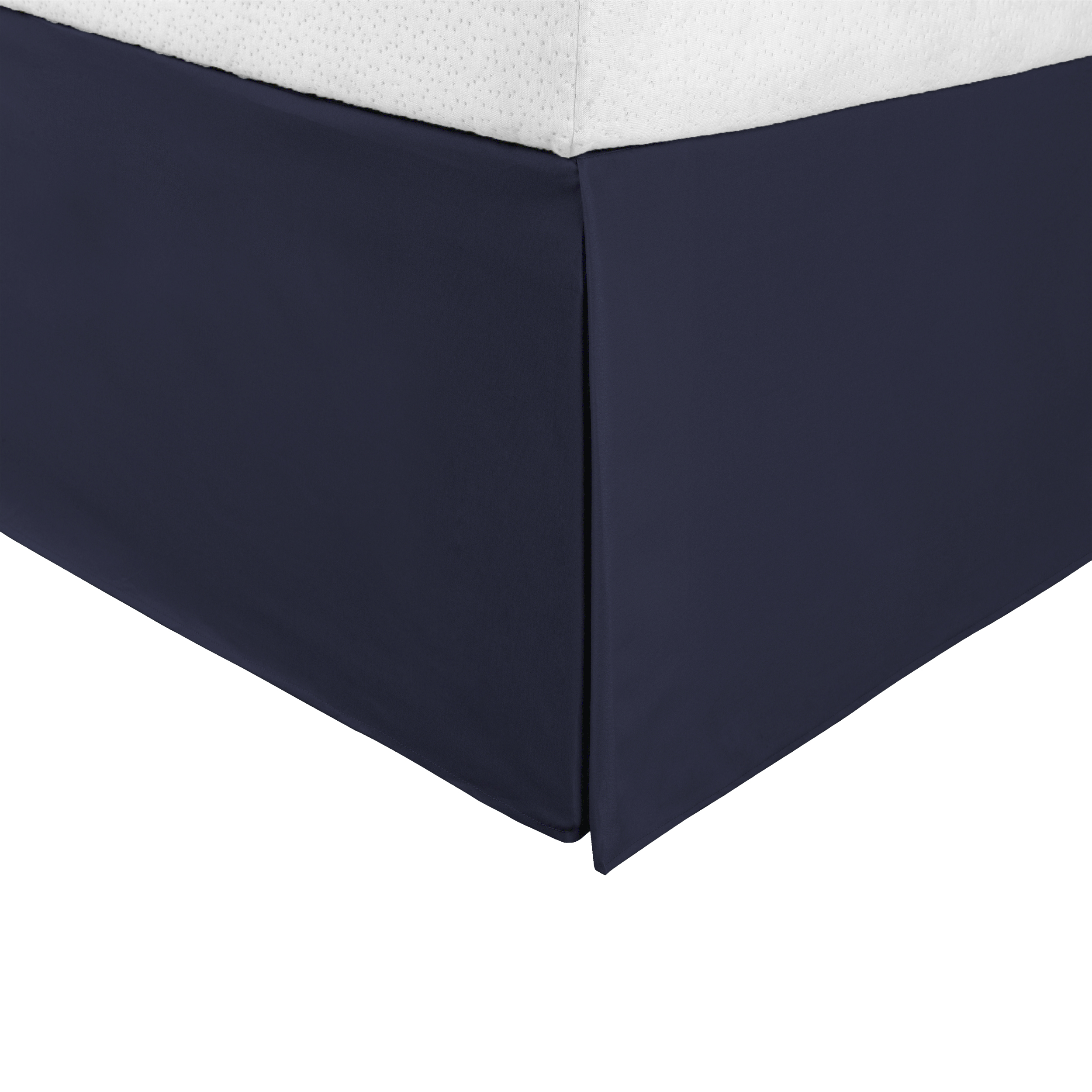 1500 Series Infinity Embroidery Twin XL Bed Skirt, Solid, Navy Blue